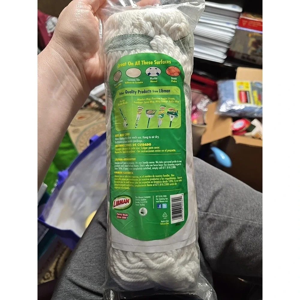 NEW! Libman Tornado Mop Easy to Change Refill Made from Recycled Fibers #02031